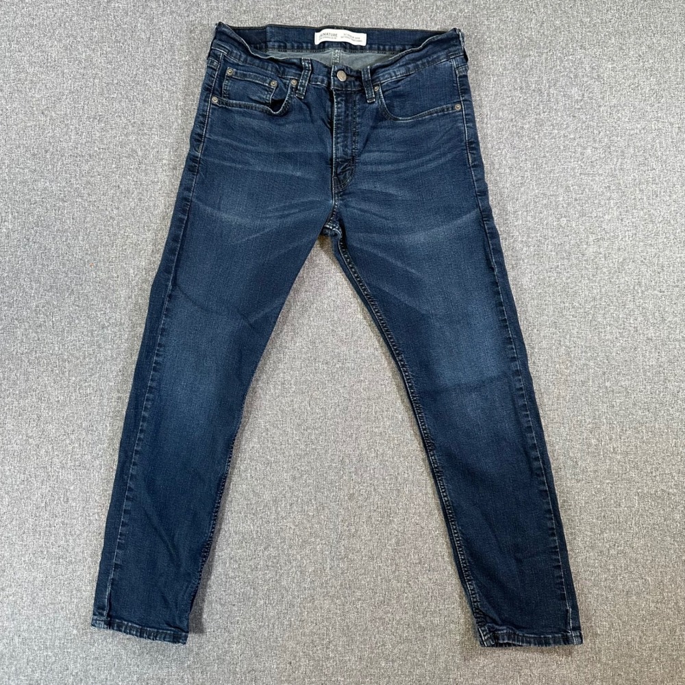 Signature Levi Strauss & Co Jeans Mens 32x30 S47 Regular Taper Dark Wash Blue